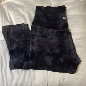 Tie-dye black and grey lululemon align leggings, 25” inseam, size 4